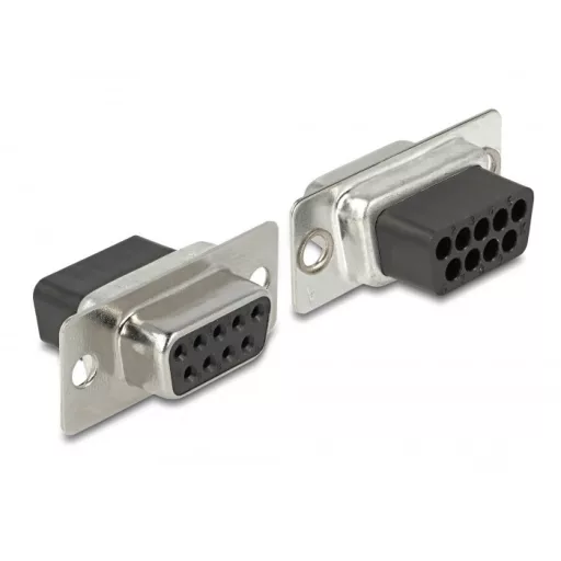 Delock D-Sub 9-tűs csatlakozódugó  RJ50 anya összekötő adapter szürke (66472)