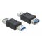 Delock USB 3.0 Adapter - A-típusú apa csatlakozó - A-típusú anya csatlakozó adat blokkoló (66497)