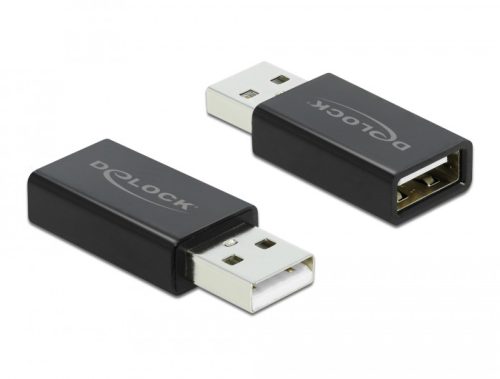 Delock USB 2.0 Adapter - A-típusú apa csatlakozó - A-típusú anya csatlakozó adat blokkoló