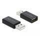 Delock USB 2.0 Adapter - A-típusú apa csatlakozó - A-típusú anya csatlakozó adat blokkoló