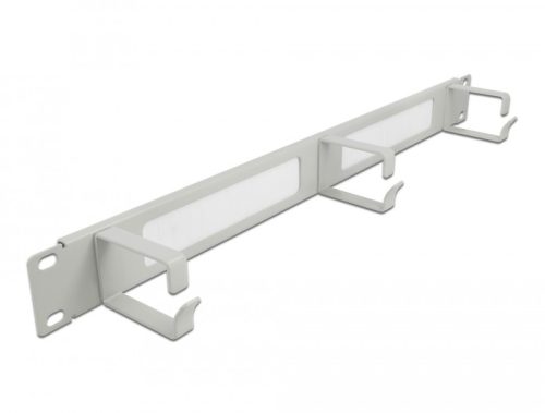 Delock 19" kábelrendező fésűs panel, 3 hurokkal 1U, szürke (66542)