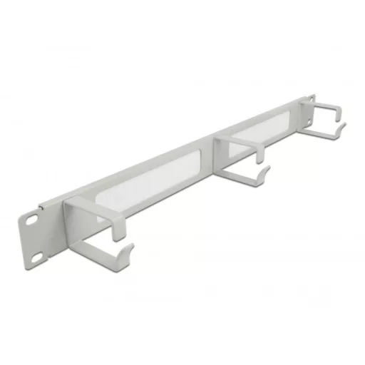 Delock 19" kábelrendező fésűs panel, 3 hurokkal 1U, szürke (66542)