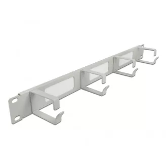   Delock 19" kábelrendező fésűs panel, 4 hurokkal 1U, szürke (66543)