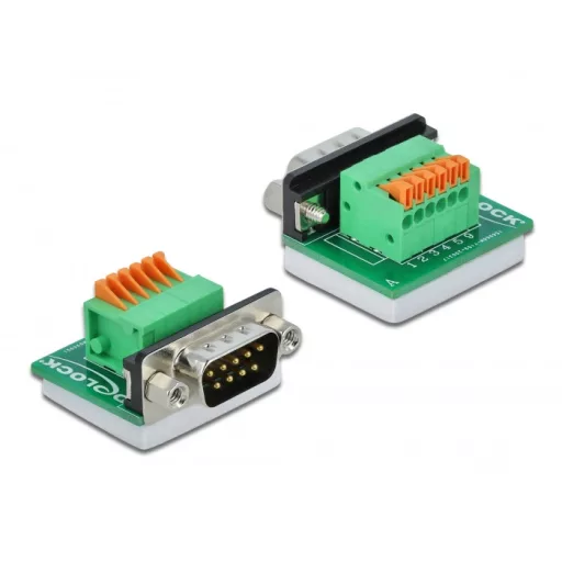 Delock D-Sub9 apa - sorkapocs átalakító oldalra húzható gombbal (66555)