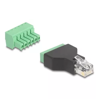   Delock RJ12 apa - Terminal Block Adapter 6 tűs 2-részes (66590)