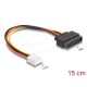 Delock SATA tápkábel 15 tűs apa - 1 db. Floppy 4 tűs anya 15 cm