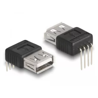   Delock Adapter A-típusú USB 2.0 anya   4 tű 90  szögben hajlítva (66637)