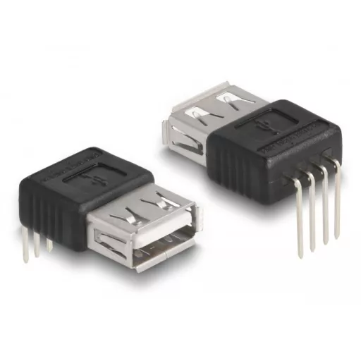 Delock Adapter A-típusú USB 2.0 anya   4 tű 90  szögben hajlítva (66637)