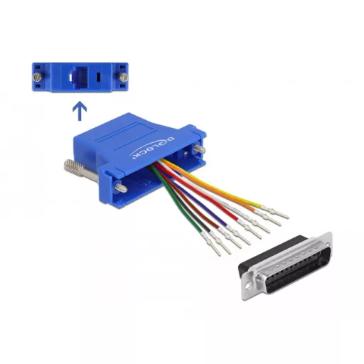 Delock Kék D-Sub 25-tűs apa  RJ45 anya összekötő adapter (66648)