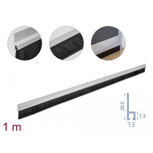 Delock 40 mm hosszú, egyenes kefeszalag 1 m hosszú alumínium foglalattal (66651)