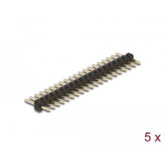   Delock Tűfejléc 20 tűs, 1,27 mm-es osztással, 1 soros, egyenes, 5 db. (66687)