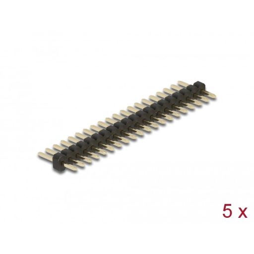 Delock Tűfejléc 20 tűs, 1,27 mm-es osztással, 1 soros, egyenes, 5 db. (66687)