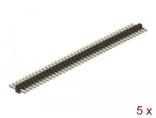 Delock Tűfejléc 40 tűs, 1,27 mm-es osztással, 1 soros, egyenes, 5 db. (66688)