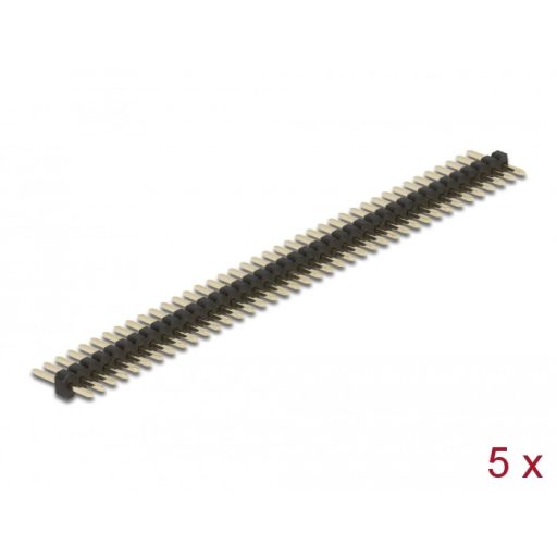 Delock Tűfejléc 40 tűs, 1,27 mm-es osztással, 1 soros, egyenes, 5 db. (66688)