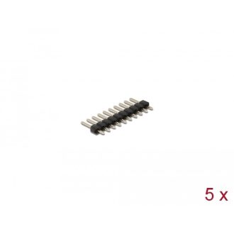   Delock Tűfejléc 10 tűs, 2,54 mm-es osztással, 1 soros, egyenes, 5 db. (66692)