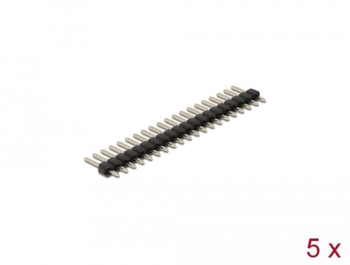 Delock Tűfejléc 20 tűs, 2,54 mm-es osztással, 1 soros, egyenes, 5 db. (66693)
