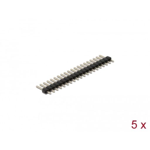 Delock Tűfejléc 20 tűs, 2,54 mm-es osztással, 1 soros, egyenes, 5 db. (66693)