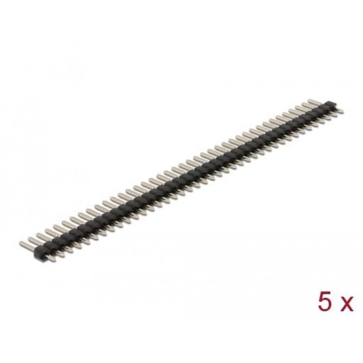 Delock Tűfejléc 40 tűs, 2,54 mm-es osztással, 1 soros, egyenes, 5 db. (66694)