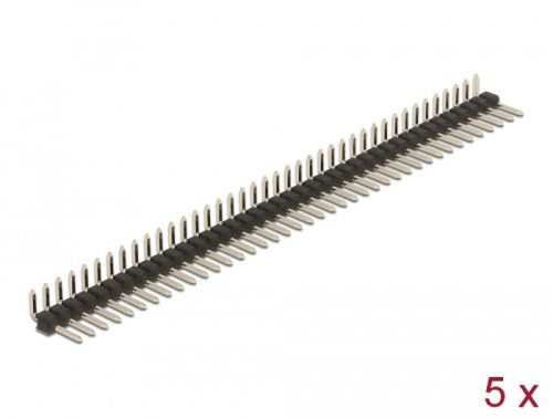 Delock Tűfejléc 40 tűs, 2,54 mm-es osztással, 1 soros, szögletes, 5 db. (66697)