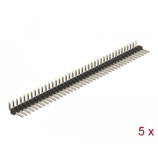 Delock Tűfejléc 40 tűs, 2,54 mm-es osztással, 1 soros, szögletes, 5 db. (66697)