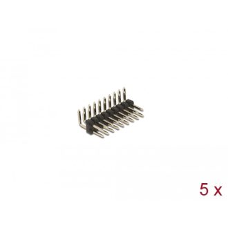   Delock Tűfejléc 10 tűs, 2,54 mm-es osztással, 2 soros, szögletes, 5 db. (66701)