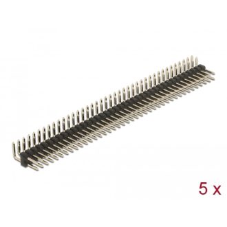   Delock Tűfejléc 40 tűs, 2,54 mm-es osztással, 2 soros, szögletes, 5 db. (66703)