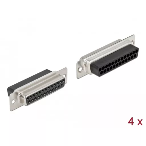 Delock D-Sub 25 tűs krimpelhető hüvely, fém 4 db. (66721)