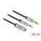 Delock Headset adapter 1 x 3,5 mm-es 4-tűs anya sztereo jack - 2 x 3,5 mm-es, 3-tűs apa sztereo jack (66740)
