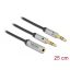 Delock Headset adapter 1 x 3,5 mm-es 4-tűs anya sztereo jack - 2 x 3,5 mm-es, 3-tűs apa sztereo jack (66740)