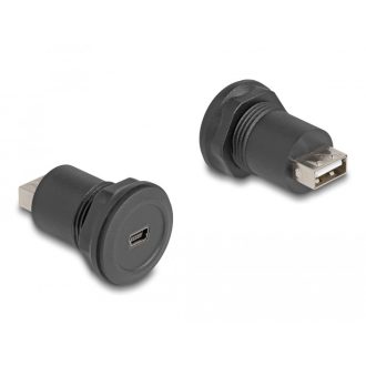   Delock USB 2.0 Mini-B-típusú   USB 2.0 A-típusú beépített csatlakozóval fekete (66742)
