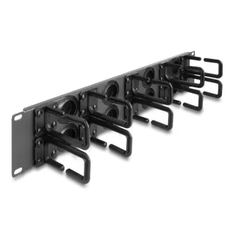   Delock 19  kábelrendező router panel 8 gumírozott kábelbemenettel és 10 hurokkal 2U sötétszürke (66746)