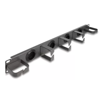   Delock 19  kábelrendező router panel 4 gumírozott kábelbemenettel és 5 fény hurokkal 1U sötétszürke (66751)