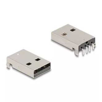   Delock USB 2.0 A-típusú anya 4 tűs THT csatlakozó átmenő furatú szereléshez 90 -ban hajlított 10 db. (66757)