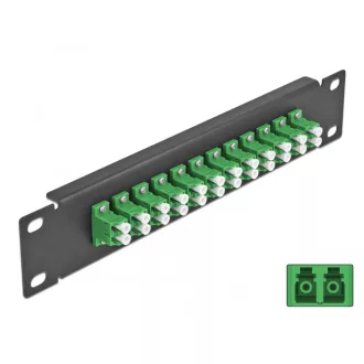   Delock 10  üvegszálas patch panel 12 portos LC Duplex zöld 1U fekete (66766)