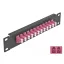 Delock 10  üvegszálas patch panel 12 portos LC Duplex ibolya 1U fekete (66769)
