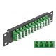 Delock 10  üvegszálas patch panel 12 portos LC Quad zöld 1U fekete (66777)