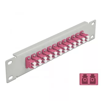   Delock 10  üvegszálas patch panel 12 portos LC Duplex ibolya 1U szürke (66790)