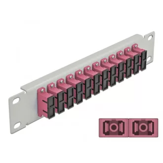   Delock 10  üvegszálas patch panel 12 portos SC Duplex ibolya 1U szürke (66795)