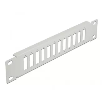   Delock 10  optikai szálas patch panel 12 portos SC Duplex / LC Quad-hez 1U szürke (66804)