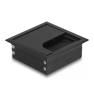   Delock Kábel tömítő/rendező asztalba szerelt változathoz kefével 80 x 80 x 28 mm méretű, fekete (66855)
