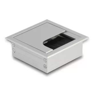   Delock Kábel tömítő/rendező asztalba szerelt változathoz kefével 80 x 80 x 28 mm méretű, ezüst (66860)