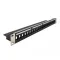 Delock 19  Keystone patchpanel terhelésmentesítővel, 24 portos, fekete (66865)