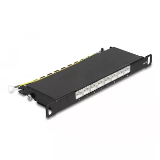 Delock 10  patch panel 8 porttal Cat.6A 0,5U fekete (66870)