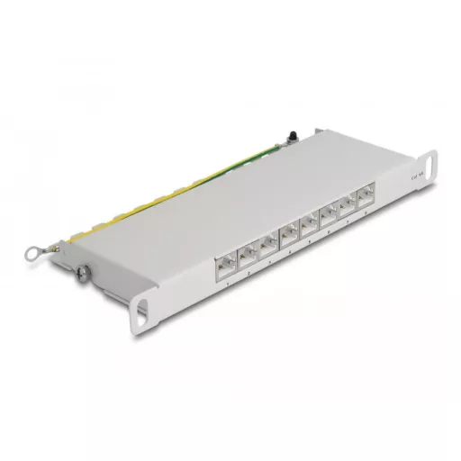 Delock 10  patch panel 8 porttal Cat.6A 0,5U szürke (66871)