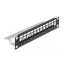 Delock 10  Keystone patch panel 12 porttal és tehermentesítővel 1U fekete (66874)