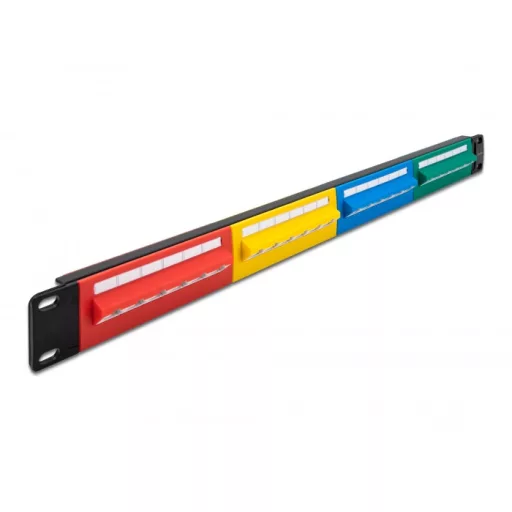 Delock 19  patch panel 24 porttal Cat.5e 1U színes (66880)