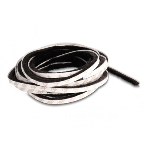 Delock Öntapadós kefe csíp 10 mm széles - hossza 5 m fekete (66894)