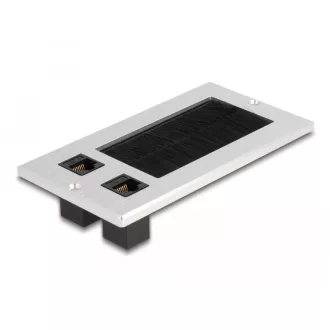   Delock Kábel bemenet kefével és 2 db. RJ45 Keystone modul Cat.6 alumínium (66896)