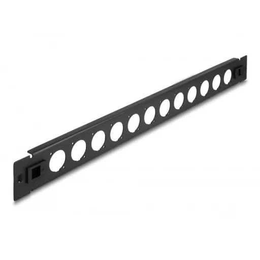 Delock 19  D-típusú patch panel 12 porttal eszköz nélkül szerelhető fekete (66900)