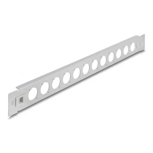 Delock 19  D-típusú patch panel 12 porttal eszköz nélkül szerelhető szürke (66902)